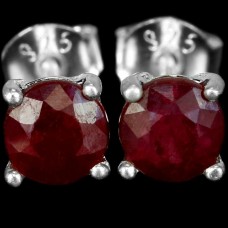 Серьги. Натуральный рубин. Серебро 925. С1805