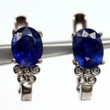 Серьги. Натуральный сапфир. Серебро 925. С2279
