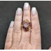 Кольцо. Натуральный розовый кварц, аметист, цитрин и перидот. Серебро 925. К3225