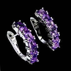 Сережки. Натуральний аметист. Срібло 925. С5106