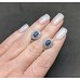 Сережки. Натуральний сапфір зірчастий. Срібло 925. С5159