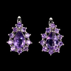 Сережки. Натуральний аметист. Срібло 925. С5193
