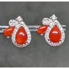 Сережки. Натуральний корал. Срібло 925. С5237