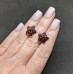 Сережки. Натуральний гранат і шпінель. Срібло 925. С5291