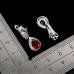 Сережки. Натуральний рубін. Срібло 925. С5382