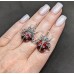 Сережки. Натуральний рубін і марказит. Срібло 925. С5490