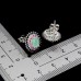 Сережки. Натуральний смарагд, сапфір і рубін. Срібло 925. С5502