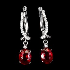 Сережки. Натуральний рубін. Срібло 925. С5503
