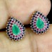 Сережки. Натуральний смарагд, шпінель і рубін. Срібло 925. С5686
