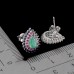 Сережки. Натуральний смарагд, шпінель і рубін. Срібло 925. С5686