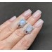 Сережки. Натуральний місячний камінь і гранат. Срібло 925. С5694