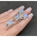 Сережки. Натуральний місячний камінь і гранат. Срібло 925. С5694