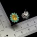 Сережки. Натуральний цитрин і смарагд. Срібло 925. С5750