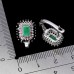 Сережки. Натуральний смарагд, сапфір і рубін. Срібло 925. С5763