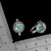 Сережки. Натуральний смарагд, сапфір і рубін. Срібло 925. С5771
