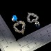 Сережки. Натуральний опал і сапфір. Срібло 925. С5876
