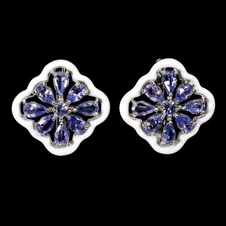 Сережки. Натуральний танзаніт. Срібло 925. С5931