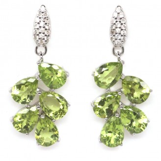 Сережки. Натуральний  перидот. Срібло 925. С5952