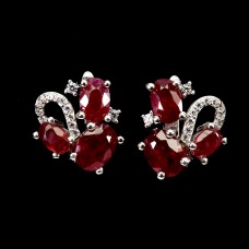 Сережки. Натуральний рубін. Срібло 925. С5959 Сережки. Натуральний рубін. Срібло 925. С5959