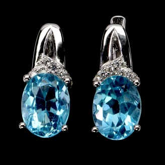 Сережки. Натуральний топаз. Срібло 925. С5980