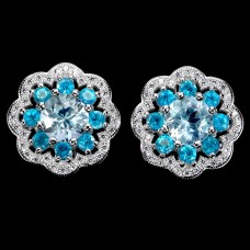 Сережки. Натуральний топаз і апатит. Срібло 925. С5981