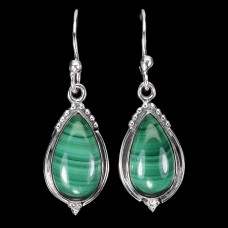Сережки. Натуральний малахіт. Срібло 925. С5982