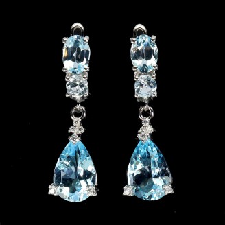 Сережки. Натуральний топаз. Срібло 925. С5984