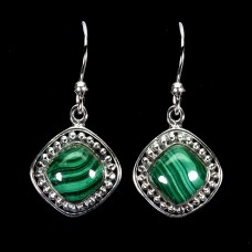 Сережки. Натуральний малахіт. Срібло 925. С5995