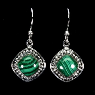 Сережки. Натуральний малахіт. Срібло 925. С5995