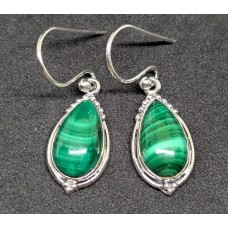Сережки. Натуральний малахіт. Срібло 925. С5996