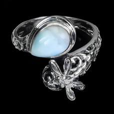 Каблучка. Натуральний ларімар. Срібло 925. К6008