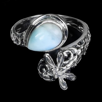 Каблучка. Натуральний ларімар. Срібло 925. К6008