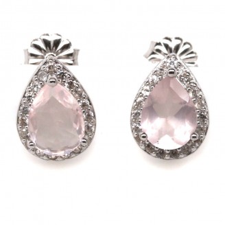Сережки. Натуральний морганіт. Срібло 925. С6018