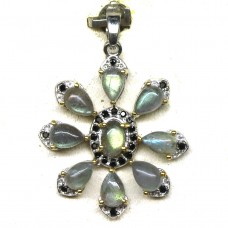 Підвіска. Натуральний лабрадоріт і шпінель. Срібло 925. П6022