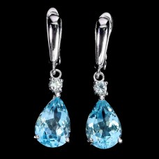 Сережки. Натуральний топаз. Срібло 925. С6023