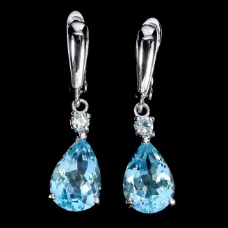Сережки. Натуральний топаз. Срібло 925. С6023