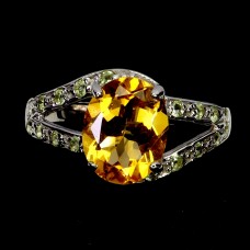 Каблучка. Натуральний цитрин. Срібло 925. К6030