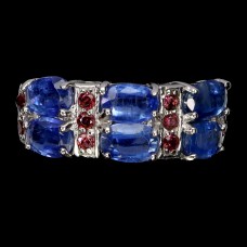 Каблучка. Натуральний кіаініт і гранат родоліт. Срібло 925. К6040 Каблучка. Натуральний кіаініт і гранат родоліт. Срібло 925. К6040