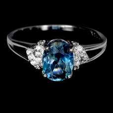 Каблучка. Натуральний топаз лондон. Срібло 925. К6051