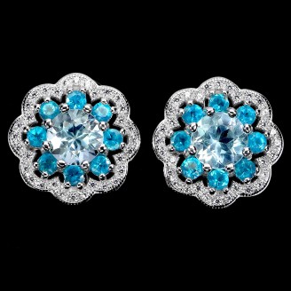 Сережки. Натуральний топаз і апатит. Срібло 925. С6057