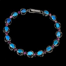 Браслет. Натуральний опал і гранат родоліт. Срібло 925. Б6073 Браслет. Натуральний опал і гранат родоліт. Срібло 925. Б6073