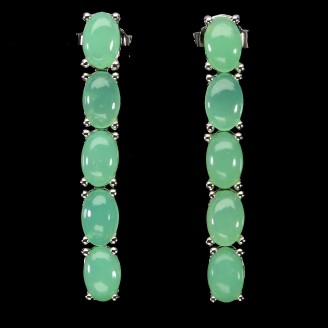 Сережки. Натуральний хризопраз. Срібло 925. С6081