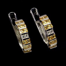 Сережки. Натуральний сапфір і топаз. Срібло 925. С6090