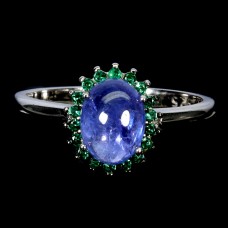 Каблучка. Натуральний танзаніт. Срібло 925. К6095