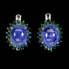 Сережки. Натуральний танзаніт. Срібло 925. С6098