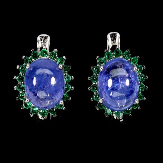 Сережки. Натуральний танзаніт. Срібло 925. С6098