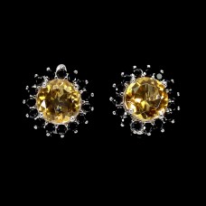 Сережки. Натуральний цитрин і шпінель. Срібло 925. С6100