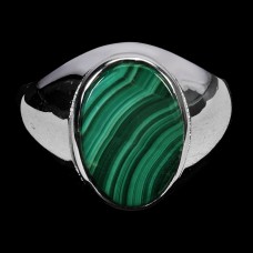 Каблучка. Натуральний малахіт. Срібло 925. К6103