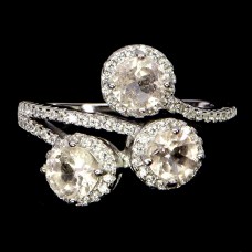 Каблучка. Натуральний морганіт. Срібло 925. К6104