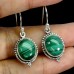 Сережки. Натуральний малахіт. Срібло 925. С6107